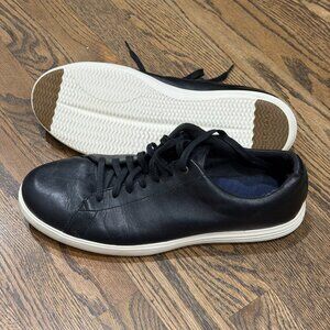 Cole Haan GrandOS Leather Sneaker Shoes Black Mens 11 Casual Lace Up#C27974